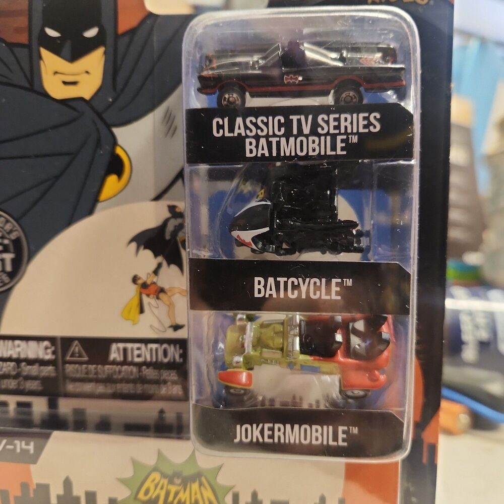 NEW Jada 31988 Batman 1966 TV Series 3-PK Nano Hollywood Rides Micro Machines - Picture 2 of 3